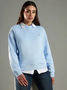 Tommy Hilfiger Round Neck Long Sleeves Relaxed Fit Cotton Sweatshirt