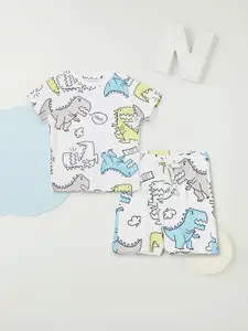 max Boys Printed Pure Cotton T-Shirt With Shorts