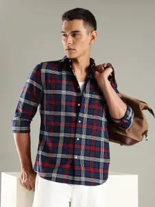 Tommy Hilfiger Men Tartan Checked Button-Down Collar Cotton Casual Shirt