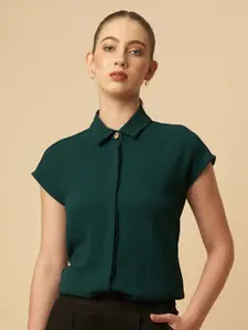 Chemistry Women Solid Spread Collar Casual Shirt