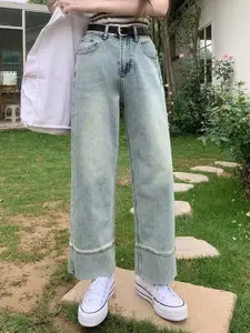 StyleCast Women Cotton Straight Fit High-Rise Light Fade Jeans