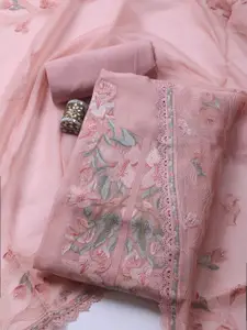 Meena Bazaar Embellished Unstitched Dress Material