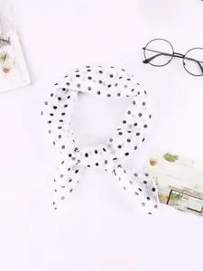 QUECY Polka Dot Printed Satin Scarf