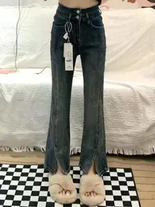 StyleCast Women Flared High-Rise Cotton Jeans