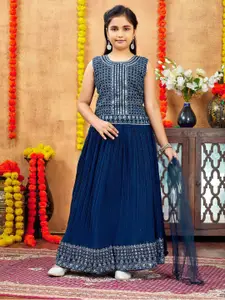 BAESD Girls Embroidered Ready to Wear Lehenga & Blouse With Dupatta