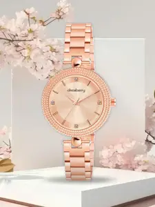 DressBerry Women Brass Dial & Stainless Steel Straps Analogue Watch DB-LR001