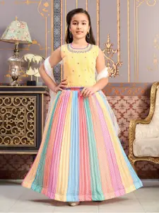 BAESD Girls Embroidered Beads And Stones Work Ready to Wear Lehenga & Blouse With Dupatta