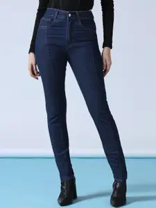 DressBerry Women High-Rise Light Fade Cotton Slim Fit Jeans