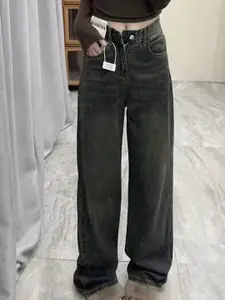 StyleCast Women Wide Leg High-Rise Dark Jeans