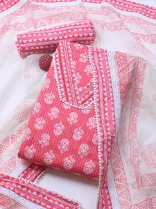 Meena Bazaar Floral Printed Unstitched Dress Material