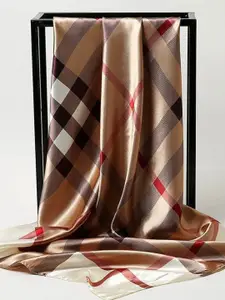 QUECY Checked Satin Scarve