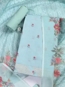 Meena Bazaar Floral Printed Linen Unstitched Dress Material