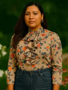 La Zoire Women Classic Floral Printed Semiformal Shirt