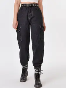 Kotty Women High-Rise Stretchable Cargo Jogger Jeans