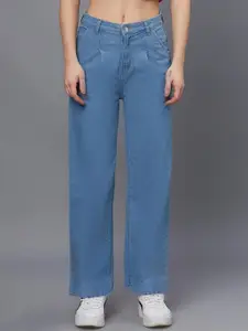 Kotty Women Wide Leg High-Rise Cotton Stretchable Jeans
