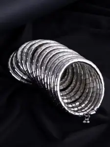Sangria Silver-Plated Spiral Bangle