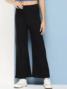 BAESD Women Hottie Flared Mid-Rise Stretchable Cotton Denim Jeans