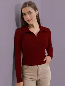 Dream Beauty Fashion Ribbed Shirt Style Top