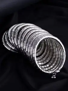 Sangria Silver-Plated Spiral Bangle