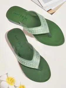 Ajanta Women Embellished T-Strap Flats