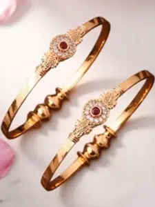 Anouk Women Gold Plated Adjustable Kada Bangle