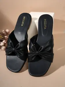 MOZAFIA Women Fashion with Bow Styel  Open Toe Flats