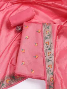 Meena Bazaar Floral Woven Design Unstitched Dress Material