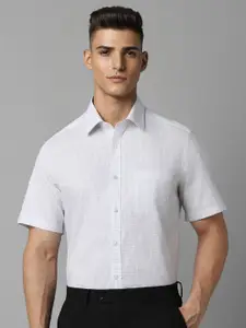 Louis Philippe Men Classic Fit Micro Checked Spread Collar Pure Cotton Formal Shirt