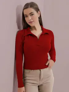 Dream Beauty Fashion Ribbed Shirt Style Top