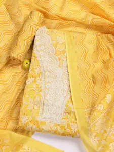 Meena Bazaar Floral Printed Unstitched Dress Material