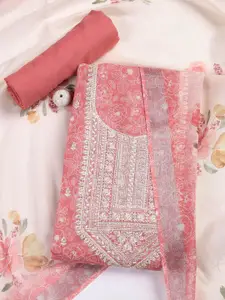 Meena Bazaar Printed Linen Unstitched Dress Material