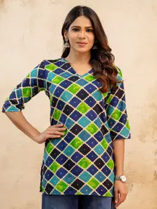 Mialo fashion Geometric Printed V-Neck Kurti