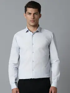 Louis Philippe Ath.Work Men Super Slim Fit Textured Spread Collar Casual Shirt