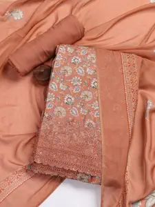 Meena Bazaar Floral Printed Sequinned Unstitched Dress Material