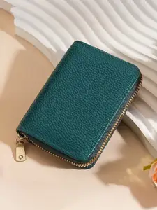 DressBerry Women Textured Zip Around Card Holder