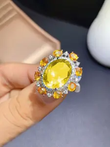 Jewels Galaxy Silver-Plated Cubic Zirconia Studded Finger Ring