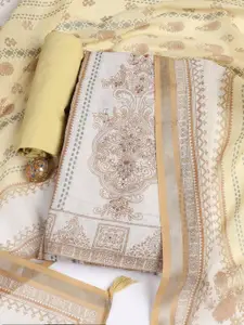 Meena Bazaar Printed Linen Unstitched Dress Material