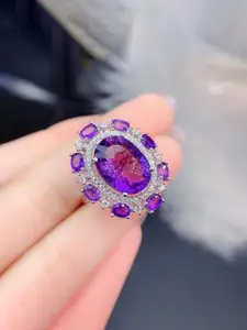 Jewels Galaxy Silver-Plated Cubic Zirconia Studded Finger Ring