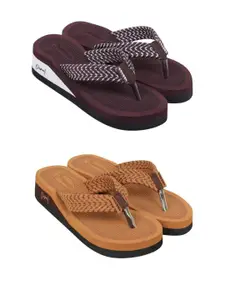 DASHNY Women Pack of 2 Ortho Care Orthopedic Comfort Flip Flops