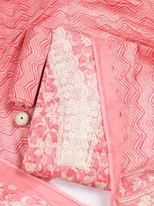 Meena Bazaar Floral Printed Unstitched Dress Material