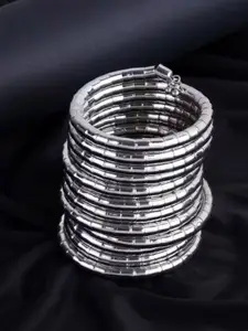 Sangria Silver-Plated Spiral Bangle