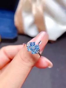 Jewels Galaxy Silver-Plated Cubic Zirconia Studded Finger Ring