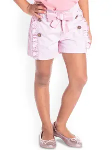 Cherry Crumble Girls Striped Shorts Bow Cotton Regular Shorts