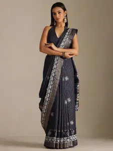Soch Batik Printed Saree With Unstitched Blouse Piece