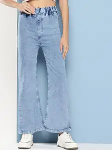 BAESD Women Hottie Flared Mid-Rise Stretchable Cotton Jeans