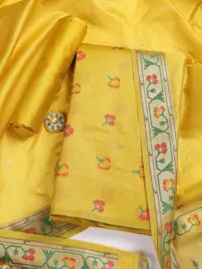 Meena Bazaar Floral Woven Design Unstitched Dress Material