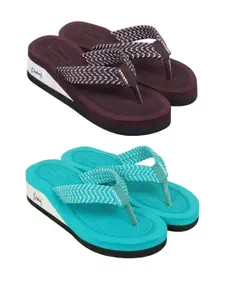 DASHNY Women Pack of 2 Ortho Care Orthopedic Comfort Flip Flops