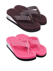DASHNY Women Pack of 2 Ortho Care Orthopedic Comfort Flip Flops