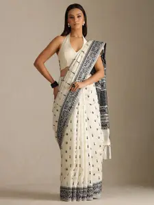 Soch Woven Design Silk Blend Tussar Saree