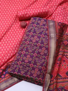 Meena Bazaar Ethnic Motifs Woven Design Unstitched Dress Material